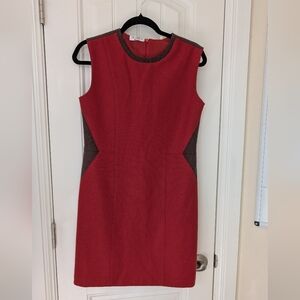 VTG Wool Brick Red And Brown‎ Shift Dress Jumper 2
